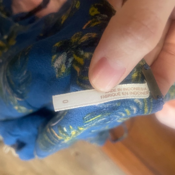 Free People JUMPSUIT Blue w/ Tropical Floral Pattern SIZE 0 "Hot Tropics" Style - Picture 3 of 11